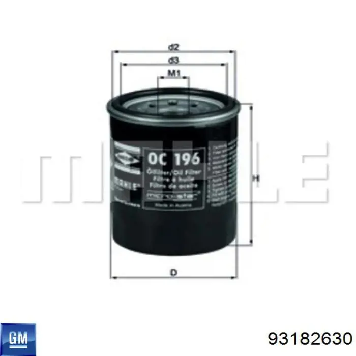 Купити 93182630 General Motors Фільтр очищення масла відцентровий