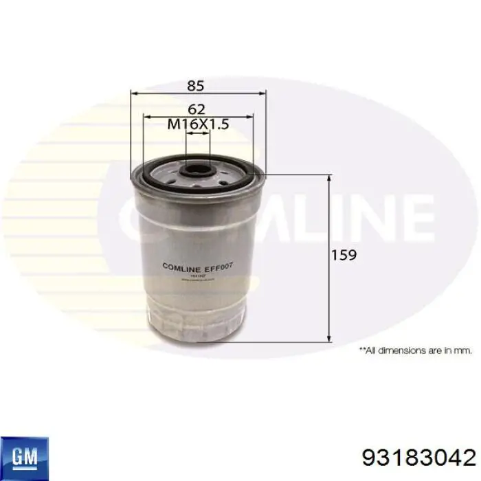 Паливний фільтр 93183042 General Motors