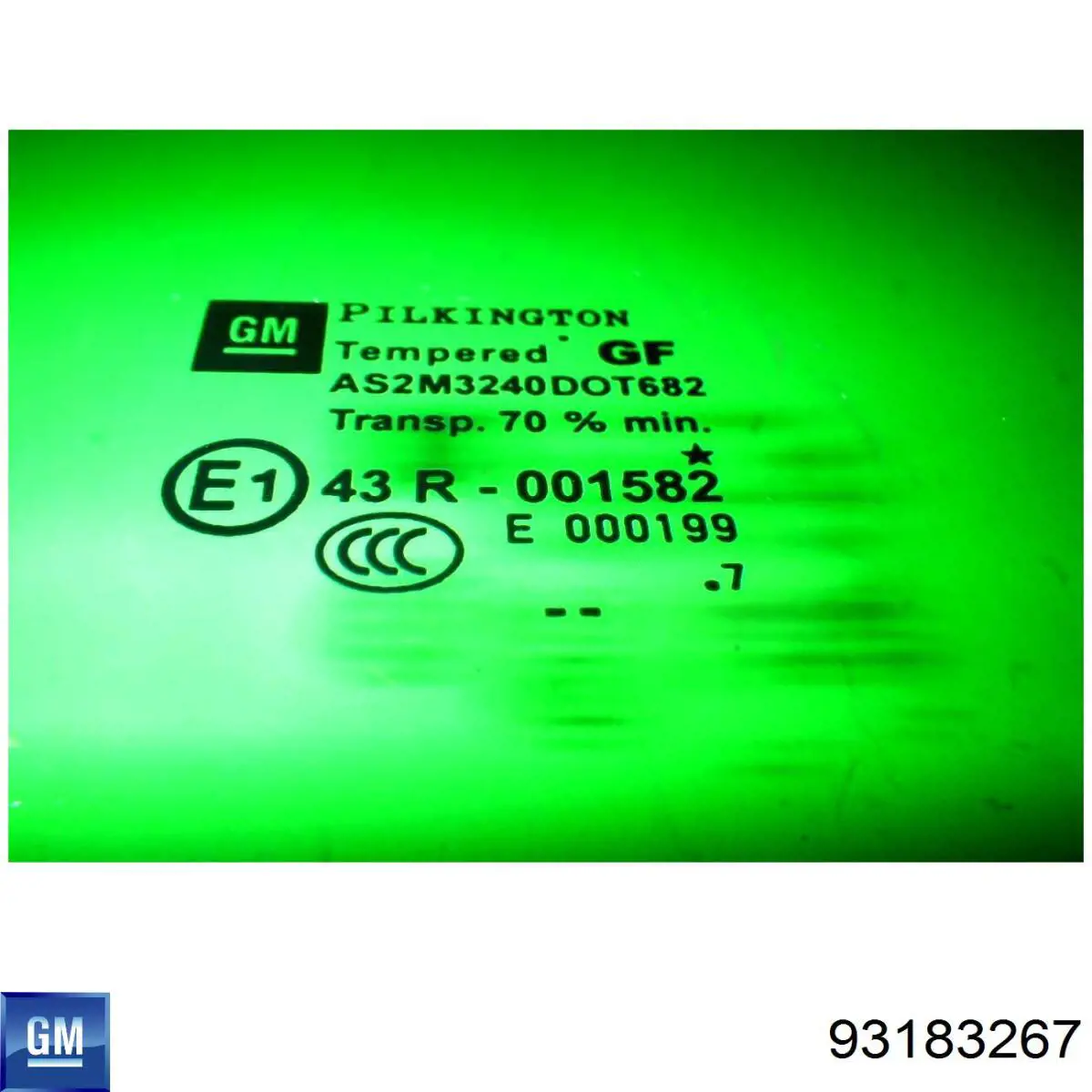 Скло передніх дверей, правою 5161460 General Motors