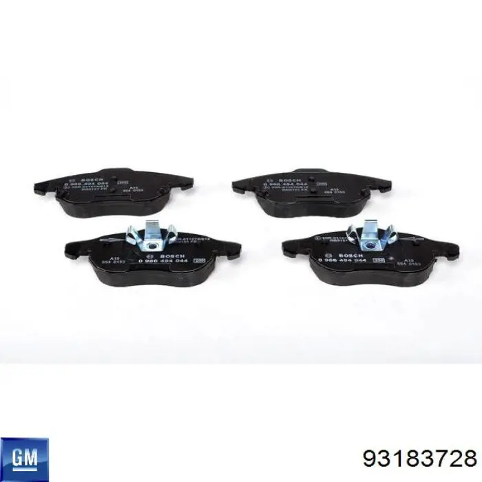 Передні тормозні колодки 93183728 General Motors