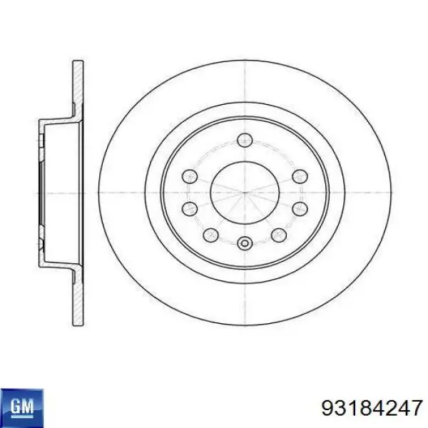 Диск гальмівний задній 93184247 General Motors