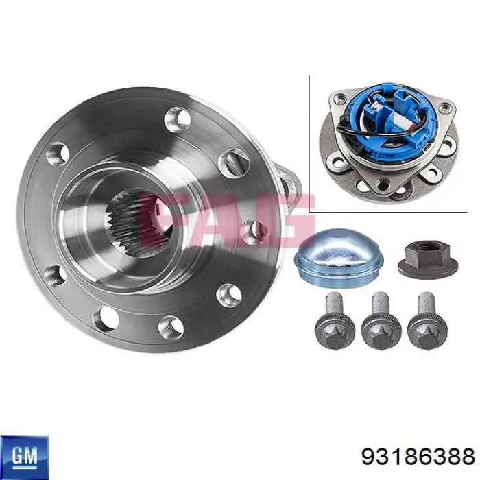 Купити 93186388 General Motors Маточини передніх коліс