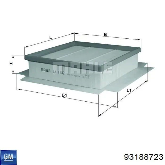 Елемент повітряного фільтра General Motors 93188723 ціна, від 6.52 USD