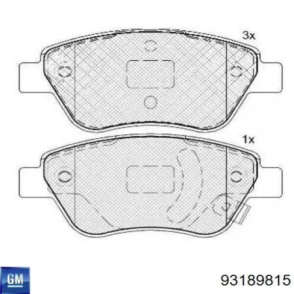 Тормозні колодки General Motors 93189815
