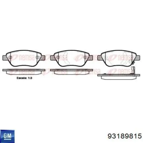 Гальмівні колодки General Motors 93189815 ціна, від 22.59 USD