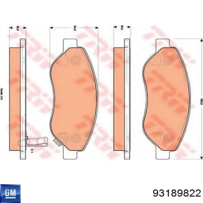 Гальмівні колодки General Motors 93189822 ціна, від 26.25 USD