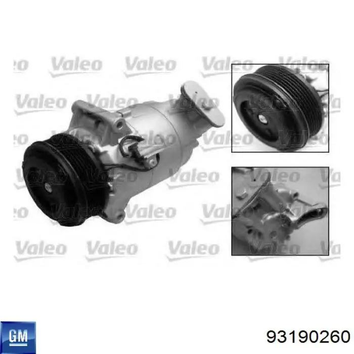 Компресор системи кондиціювання General Motors 93190260 ціна, від 141.08 USD