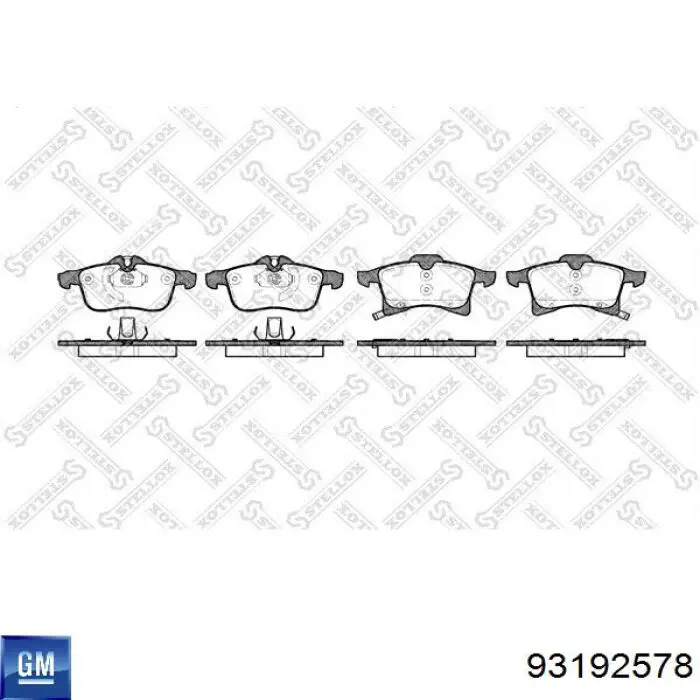Гальмівні колодки General Motors 93192578 ціна, від 24.40 USD