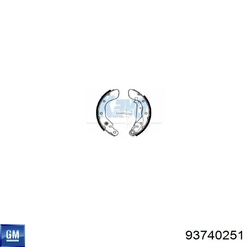 Колодки гальмові задні, барабанні General Motors 93740251 ціна, від 19.75 USD