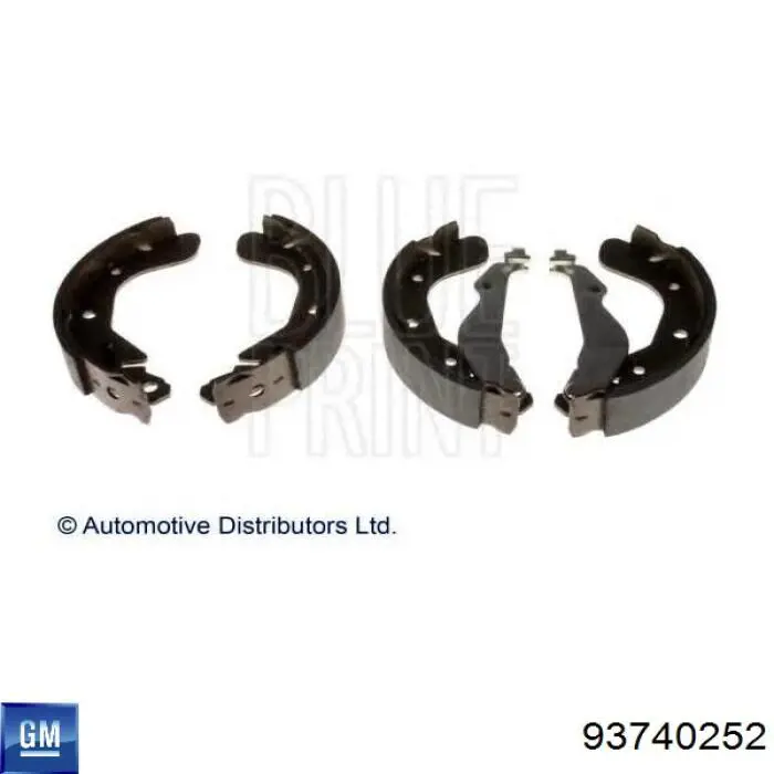 Колодки гальмові задні, барабанні 93740252 General Motors