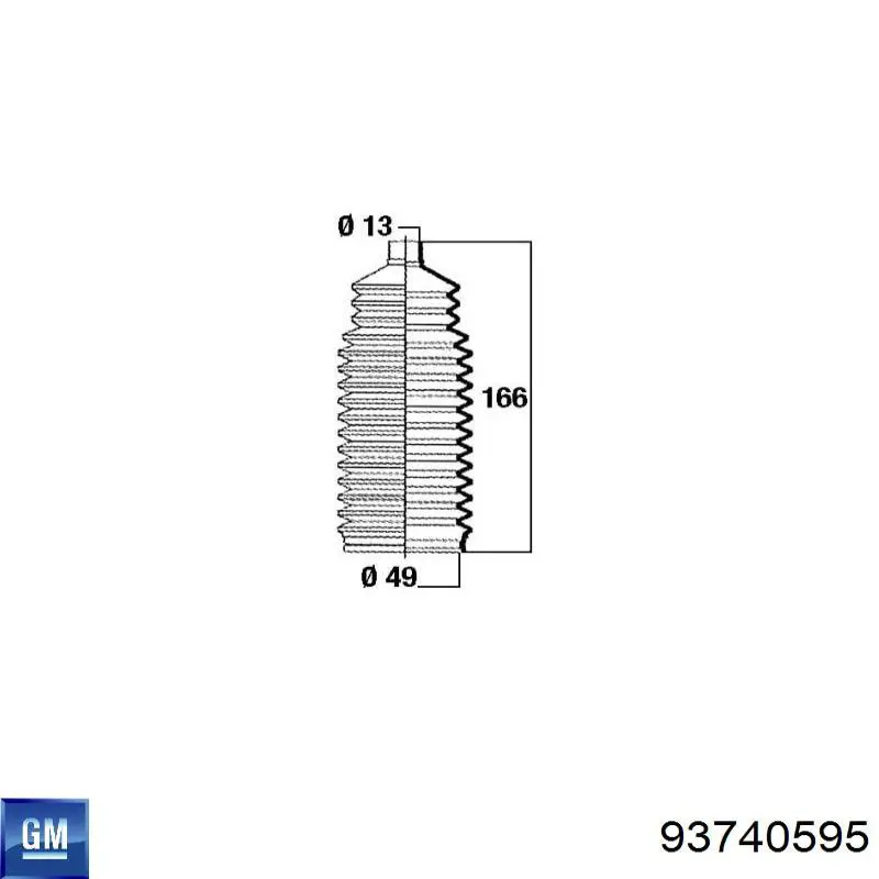 Купити 93740595 General Motors Пильник тяги