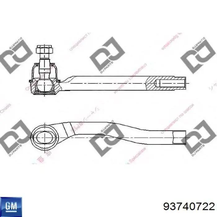 93740722 General Motors Зовнішній наконечник рульової тяги