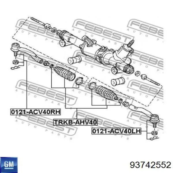 Купити 93742552 Opel Пильник тяги