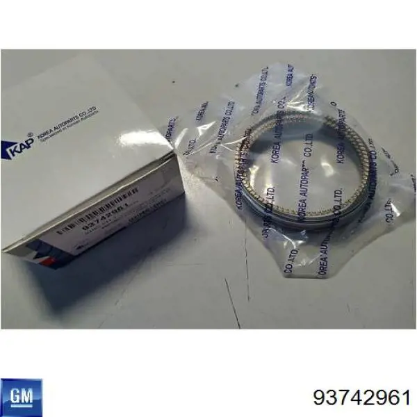 Кільця поршневі комплект на мотор, STD. 93742961 General Motors