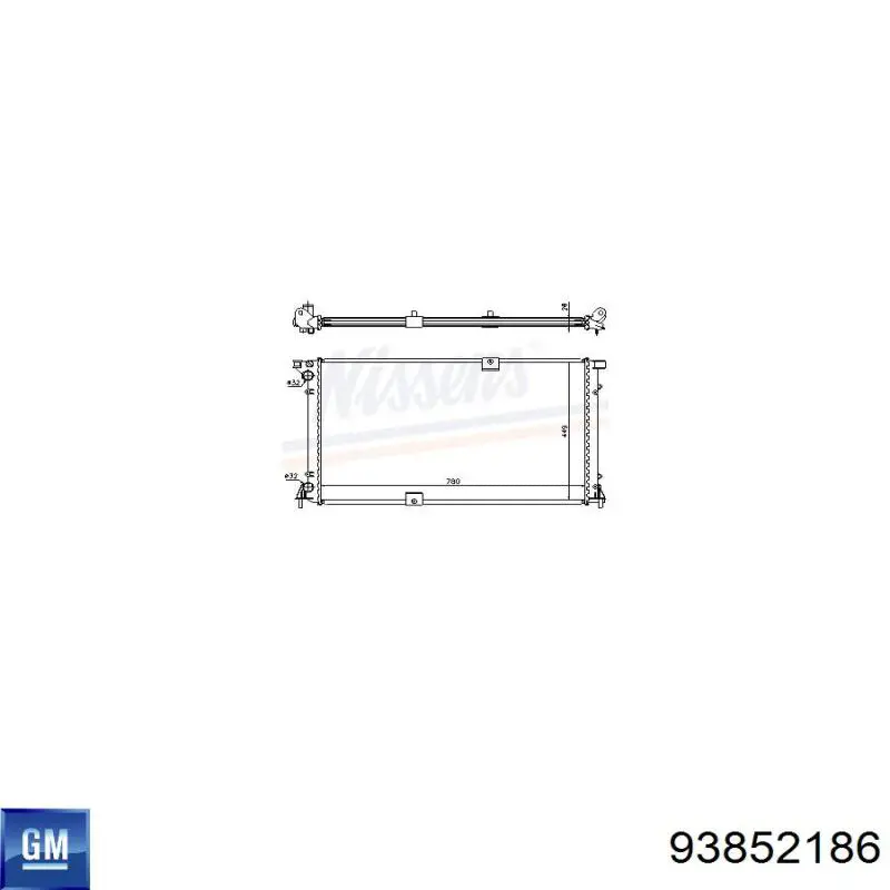 Радіатор охолодження двигуна 93852186 General Motors