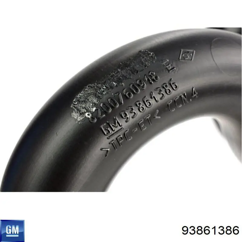 Купити 93861386 General Motors Патрубок повітряний, вихід з турбіни (наддув)
