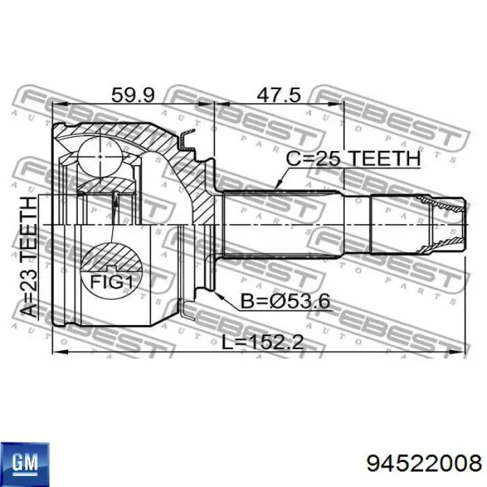  General Motors 94522008 ціна, від 188.98 USD