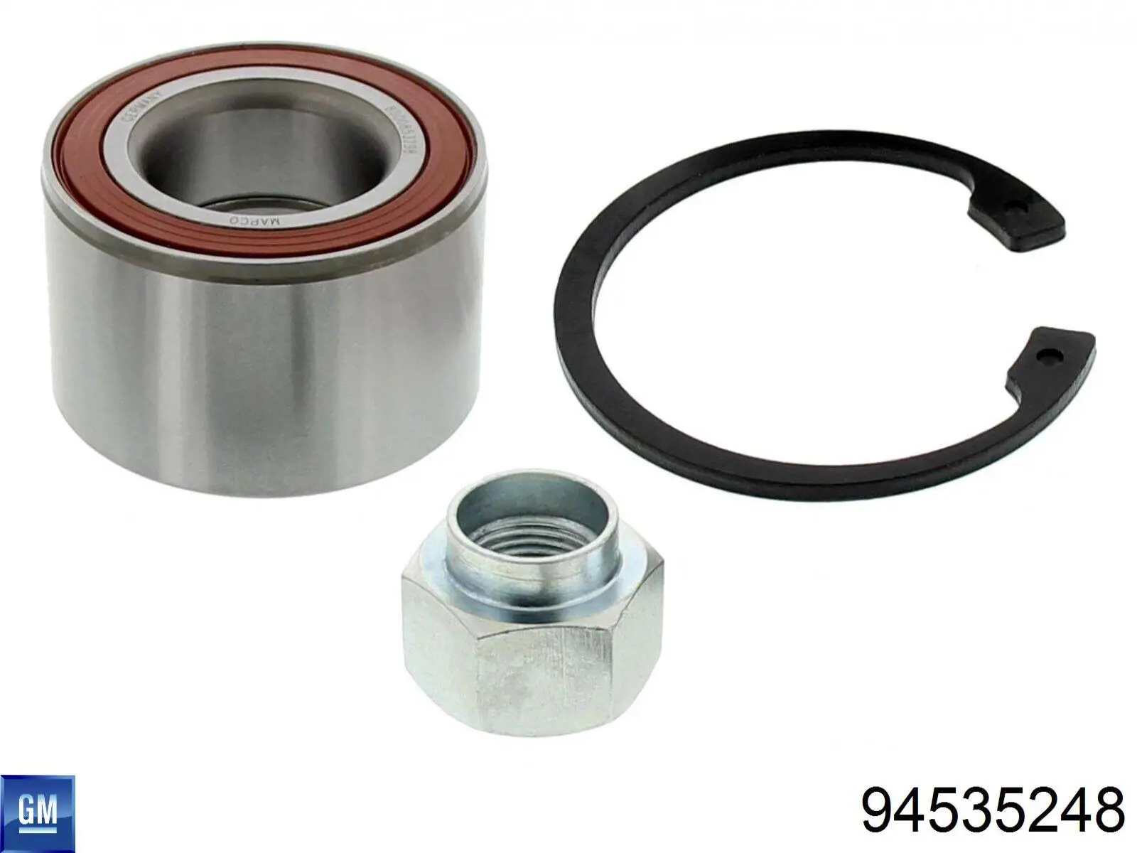 Комплект підшипник маточини передньої General Motors 94535248 ціна, від 11.31 USD