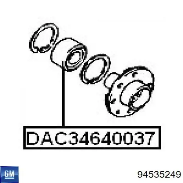 Купити 94535249 General Motors Підшипник ступиці передньої