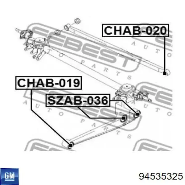 Амортизатор задній General Motors 94535325 ціна, від 2.40 USD