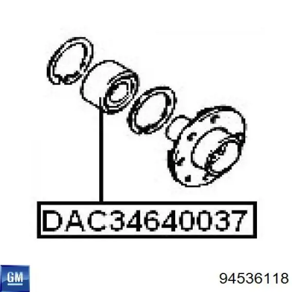 Купити 94536118 General Motors Підшипник ступиці передньої