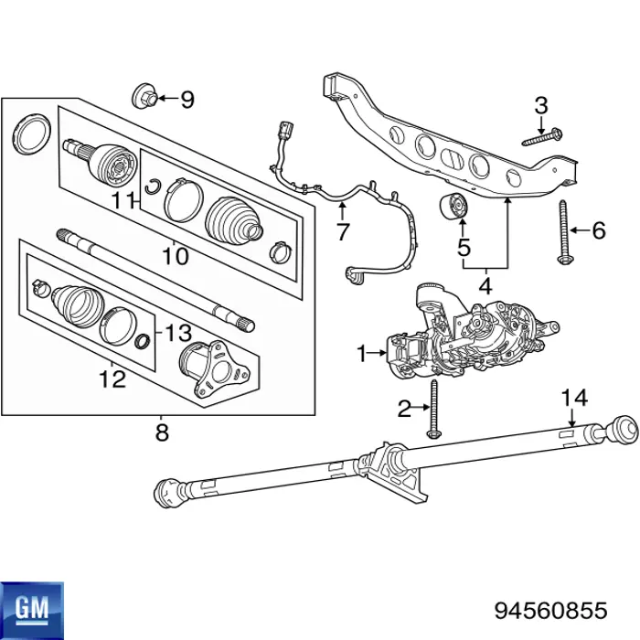 ШРКШ зовнішній задній General Motors 94560855 ціна, від 50.66 USD