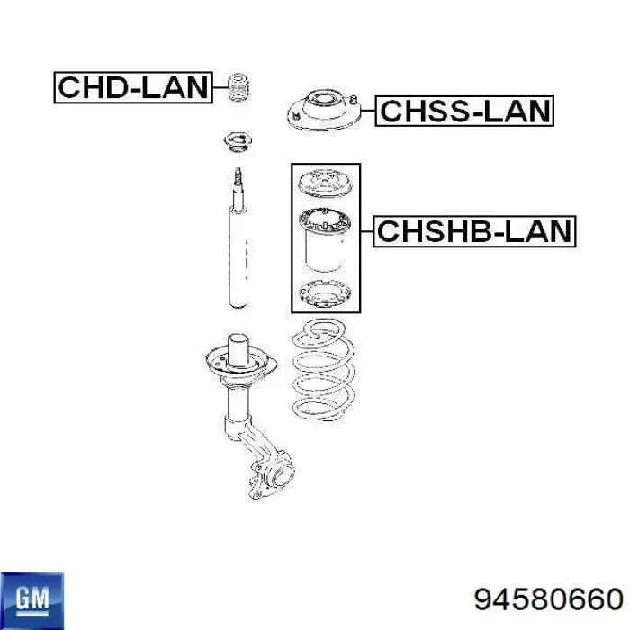 Купити 94580660 General Motors Проставка (гумове кільце) пружини передньої, верхня