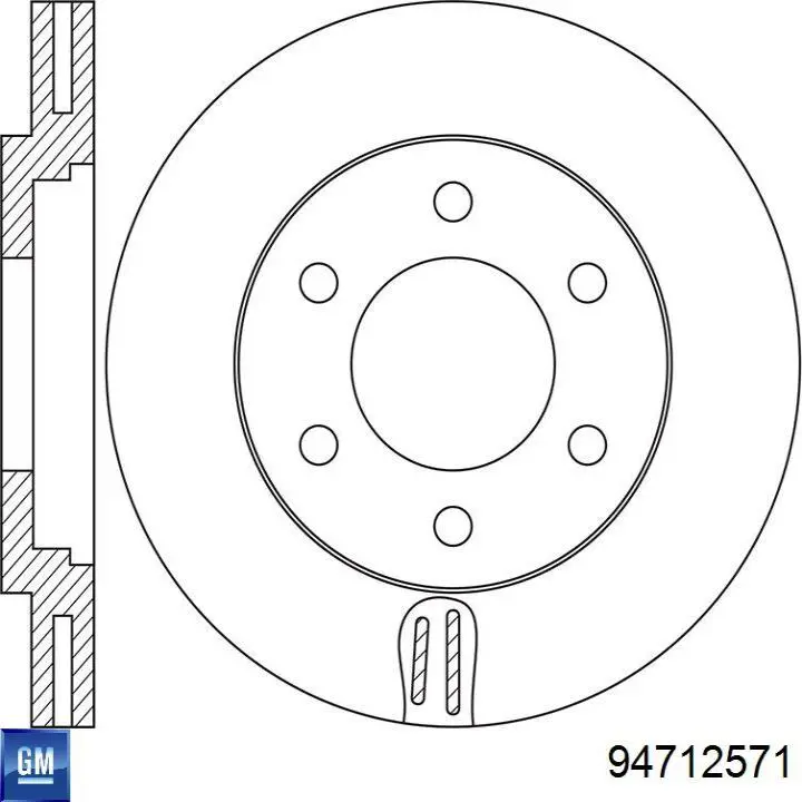 Диск гальмівний передній 94712571 General Motors