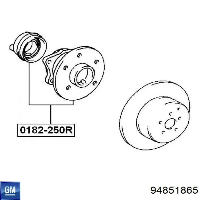 Шпилька колісна, передня 94851865 General Motors