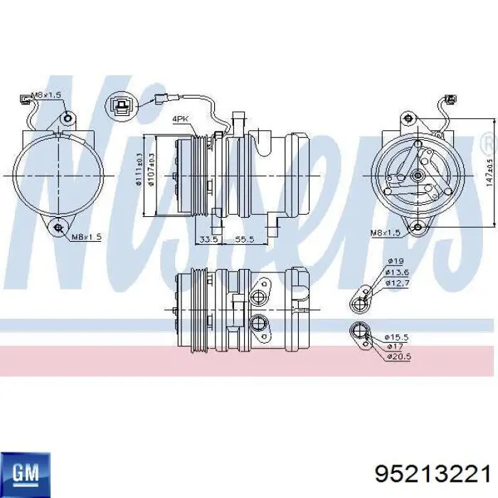 Насос кондиціонера General Motors 96256053