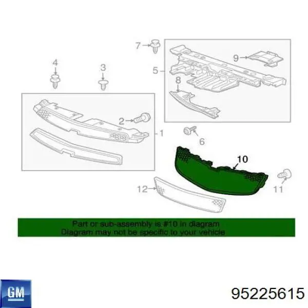Купити 95225615 General Motors Захисна решітка радіатора