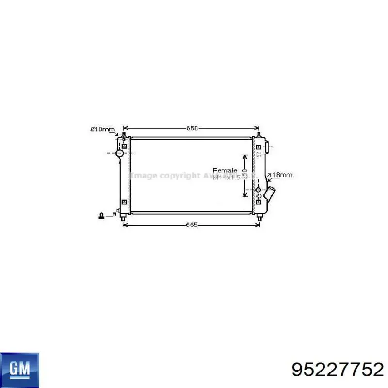 Купити 95227752 General Motors Радіатор двигуна