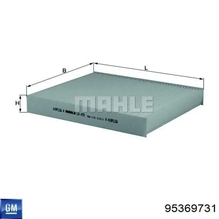 Купити 95369731 General Motors Фільтр салону вугільний