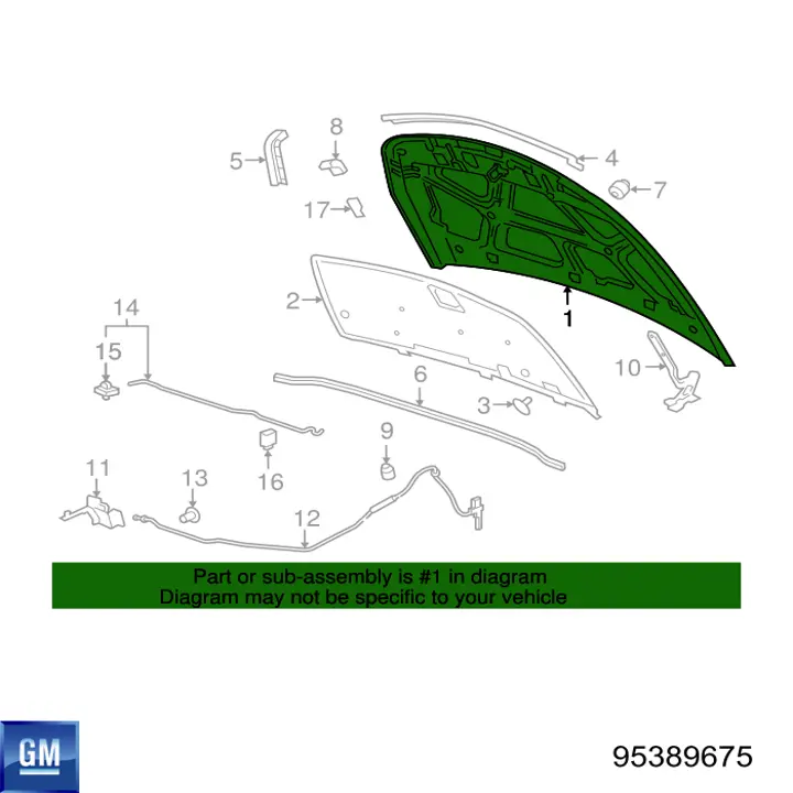 95368166 General Motors Капот