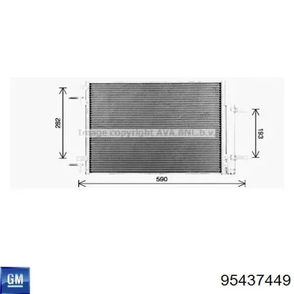 Конденсатор кондиціонера General Motors 95437449 ціна, від 103.71 USD