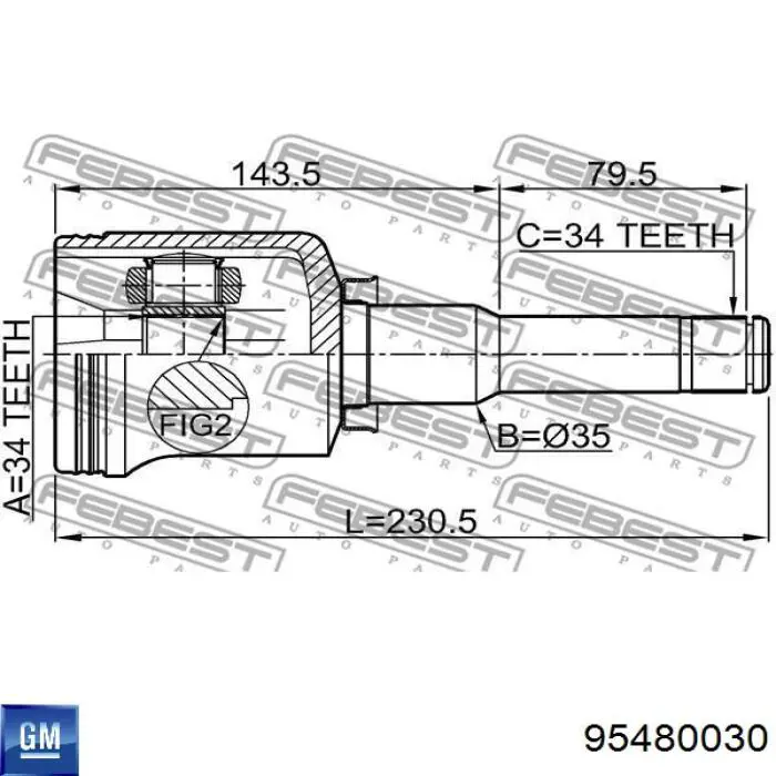 Купити 4820719 Opel Ліва піввісь