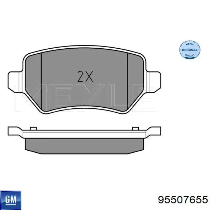 95507655 General Motors Колодки гальмівні задні, дискові