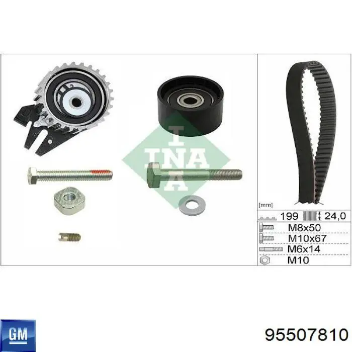 Комплект ГРМ General Motors 95507810 ціна, від 86.90 USD