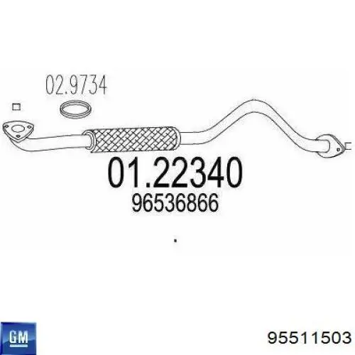 Купити 95511503 General Motors Труба приймальна (штани) глушника, передня
