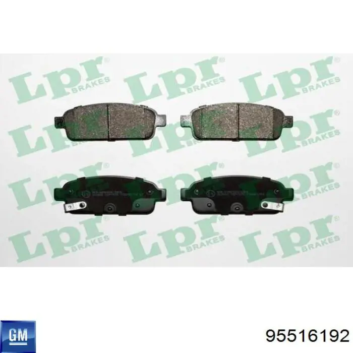 95516192 General Motors Колодки гальмівні задні, дискові