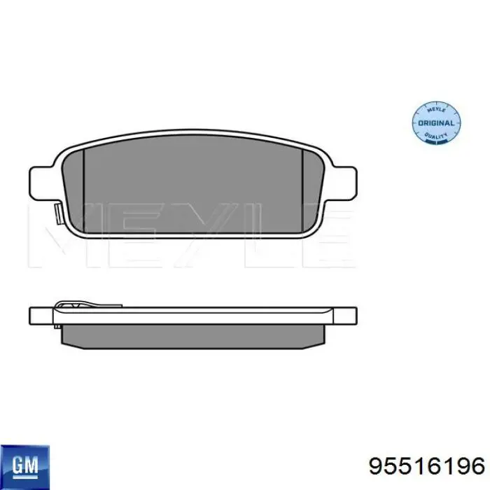 95516196 General Motors Колодки гальмівні задні, дискові