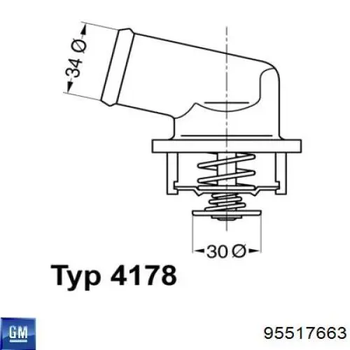 Купити 95517663 General Motors Термостат в корпусі
