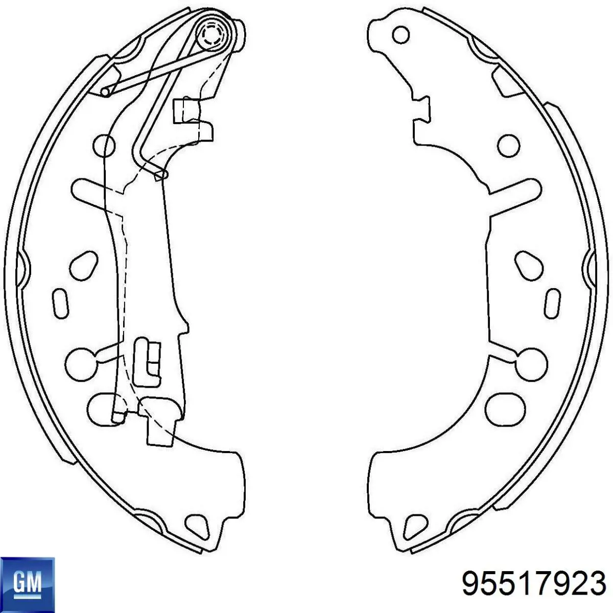 95517923 General Motors Колодки гальмівні задні, барабанні