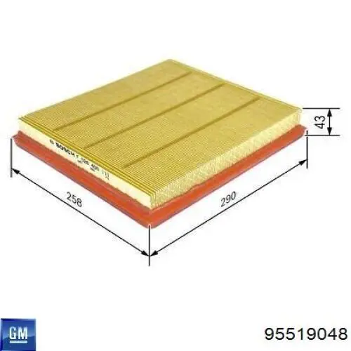 Елемент повітряного фільтра General Motors 95519048 ціна, від 6.13 USD