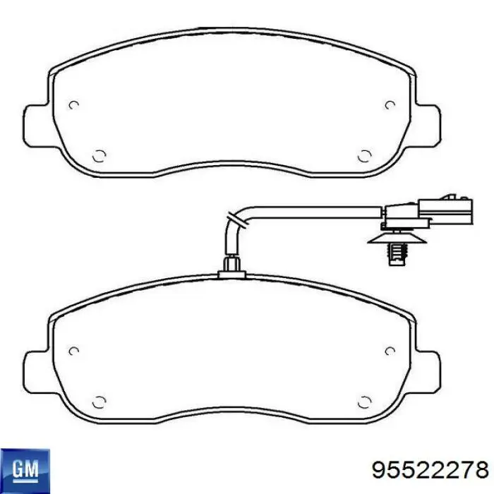 Колодки гальмівні передні, дискові 95522278 General Motors