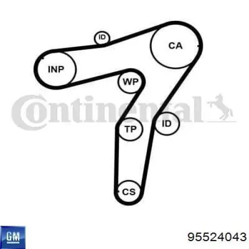 Купити 95524043 General Motors ГРМ ремень