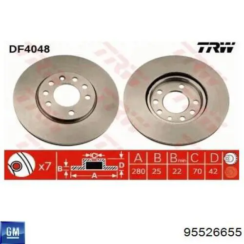 95526655 General Motors Гальмо дискове переднє