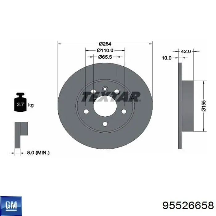 Задні дискові гальма General Motors 95526658 ціна, від 25.29 USD