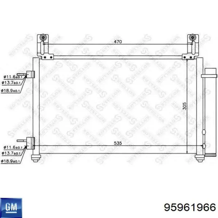 Конденсатор кондиціонера General Motors 95961966 ціна, від 68.09 USD