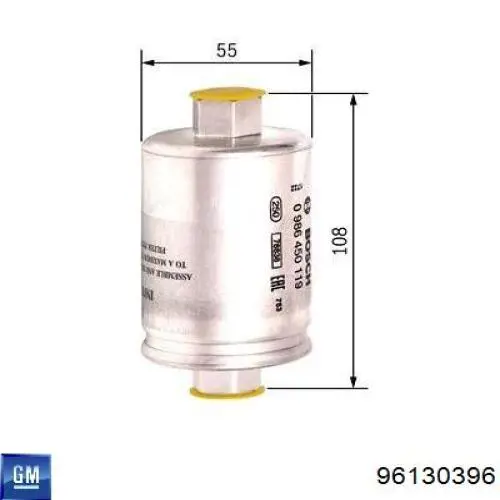 Фільтр паливний General Motors 96130396